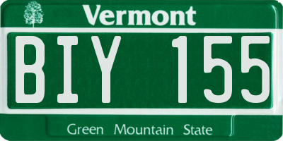 VT license plate BIY155