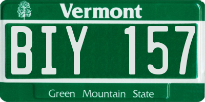 VT license plate BIY157