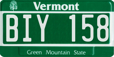 VT license plate BIY158