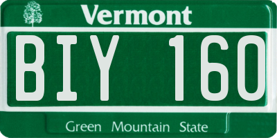 VT license plate BIY160