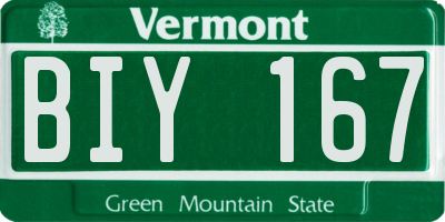 VT license plate BIY167