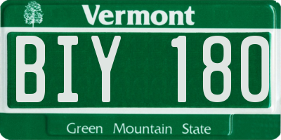 VT license plate BIY180