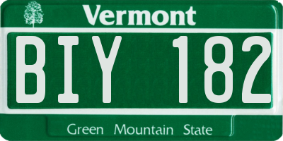 VT license plate BIY182