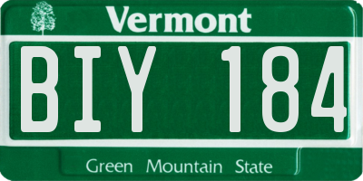VT license plate BIY184