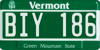 VT license plate BIY186