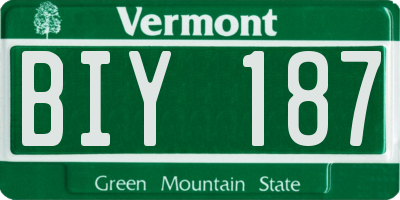 VT license plate BIY187