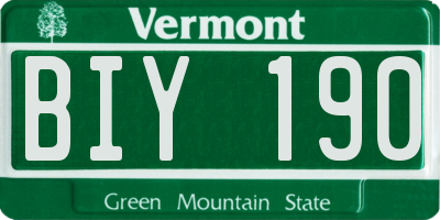 VT license plate BIY190