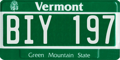 VT license plate BIY197