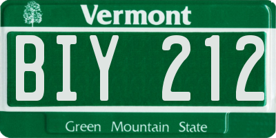 VT license plate BIY212