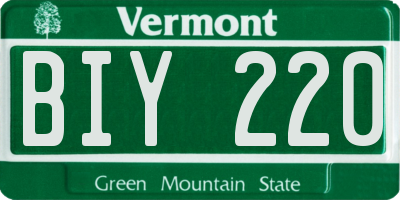 VT license plate BIY220