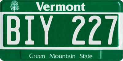VT license plate BIY227