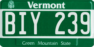 VT license plate BIY239