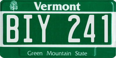 VT license plate BIY241