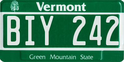 VT license plate BIY242