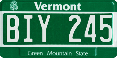 VT license plate BIY245