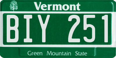 VT license plate BIY251
