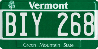 VT license plate BIY268