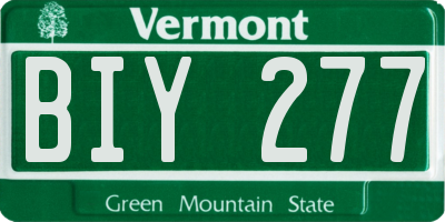 VT license plate BIY277