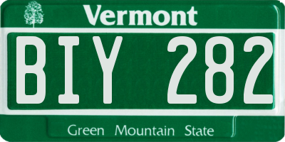VT license plate BIY282