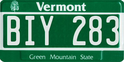 VT license plate BIY283