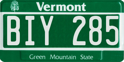 VT license plate BIY285