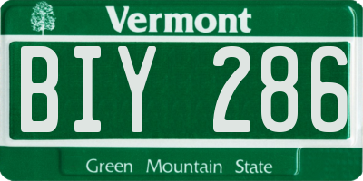 VT license plate BIY286