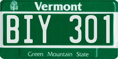 VT license plate BIY301