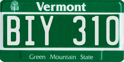 VT license plate BIY310
