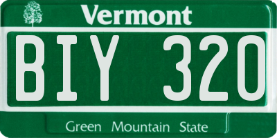 VT license plate BIY320