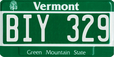 VT license plate BIY329