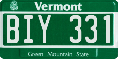 VT license plate BIY331