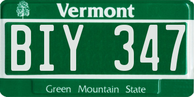 VT license plate BIY347
