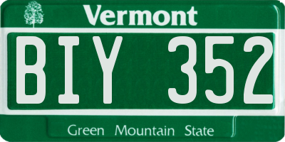 VT license plate BIY352
