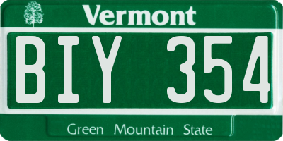 VT license plate BIY354