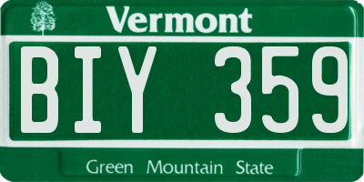 VT license plate BIY359
