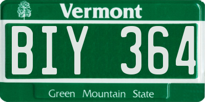 VT license plate BIY364