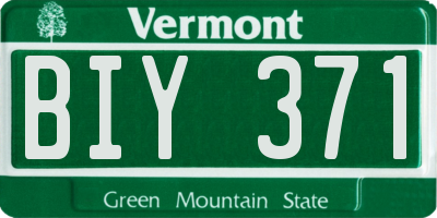 VT license plate BIY371