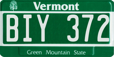 VT license plate BIY372