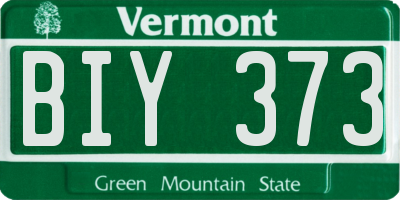 VT license plate BIY373