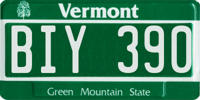 VT license plate BIY390