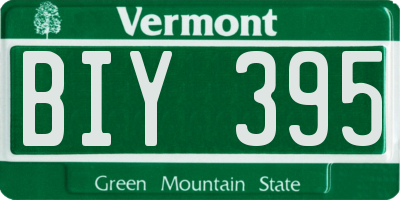 VT license plate BIY395