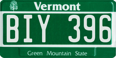 VT license plate BIY396
