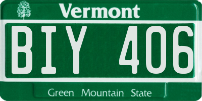 VT license plate BIY406