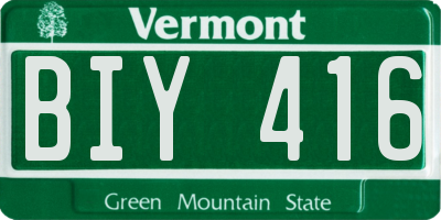VT license plate BIY416