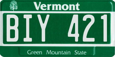 VT license plate BIY421