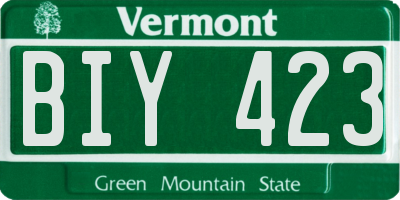 VT license plate BIY423