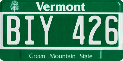 VT license plate BIY426