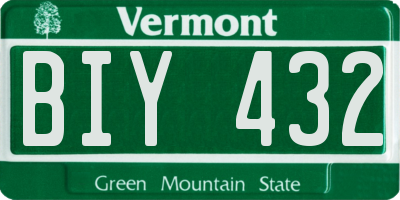 VT license plate BIY432