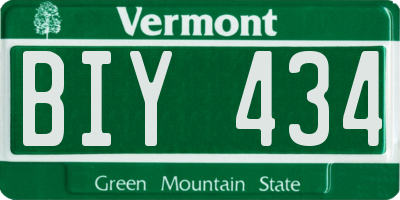 VT license plate BIY434