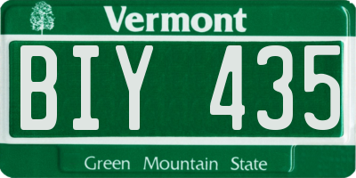 VT license plate BIY435